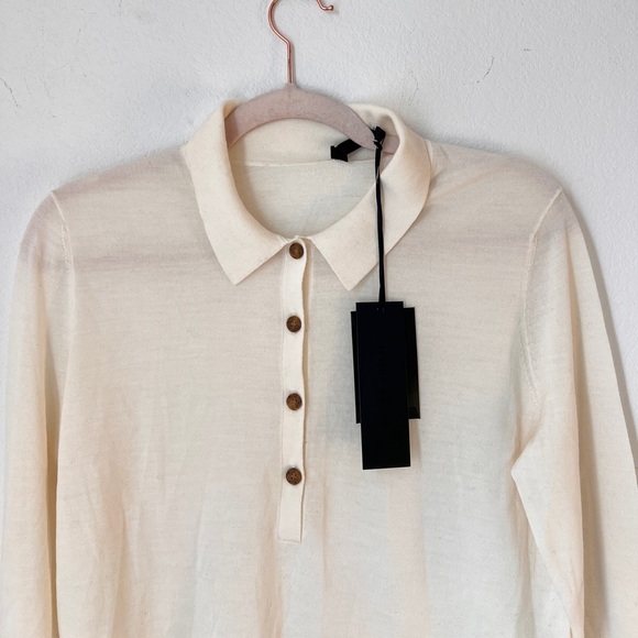 Jenni Kayne Grayson Pullover Ivory Medium Long Sleeves 100% Merino Wool NWT - Picture 5 of 7